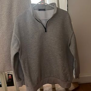 Half Zip Oversized Grey Sweatshirt